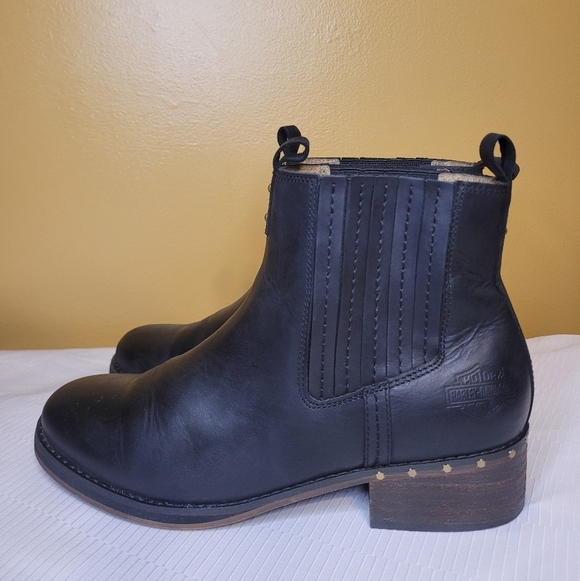 Harley Davidson Brittany Black Leather Chelsea Boots sz 10 D84666 - Picture 5 of 11